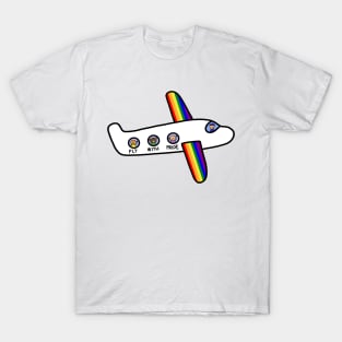 Gay Rainbow LGBTQ Airplane Travel T-Shirt